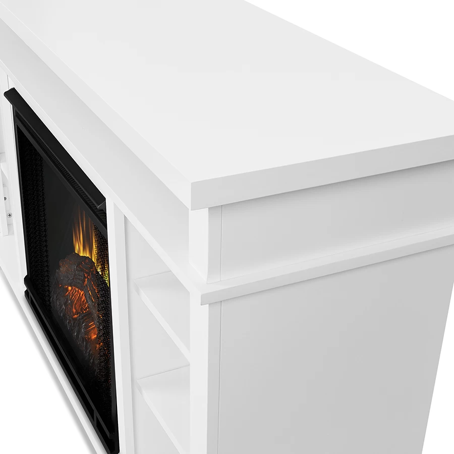 56" Belford White Media Electric Fireplace - Image 5