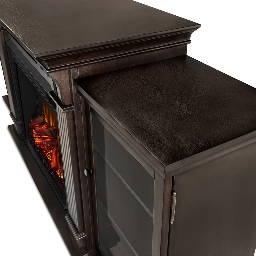 67" Calie Dark Walnut Entertainment Center Electric Fireplace - Image 5