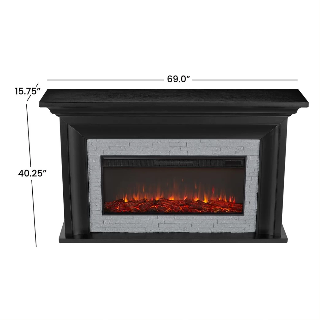 69" Sonia Black Landscape Electric Fireplace - Image 8