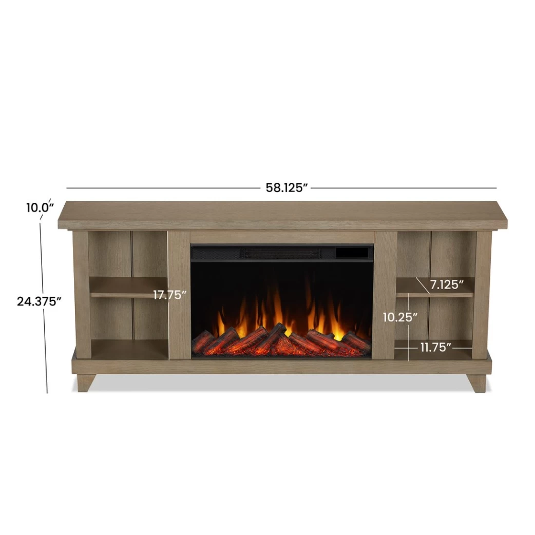 58" Penrose Driftwood Entertainment Center Electric Fireplace - Image 8