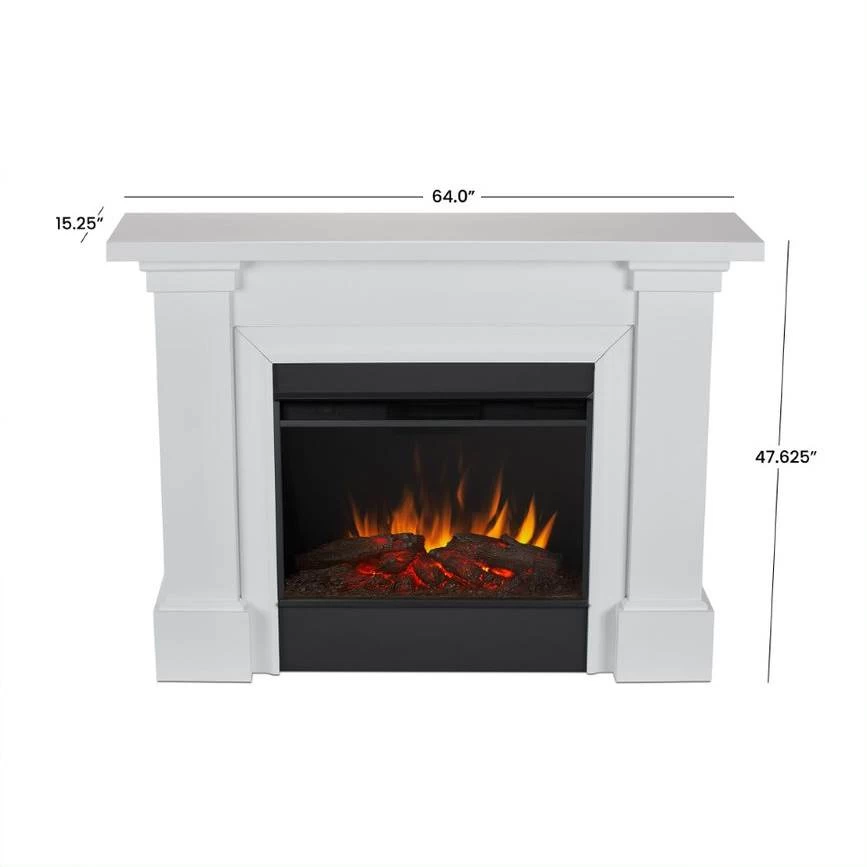 64" Manus White Electric Fireplace - Image 8