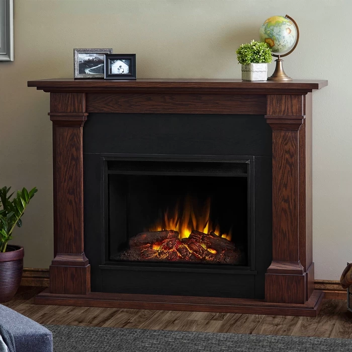 63" Callaway Chestnut Oak Grand Electric Fireplace - Image 4