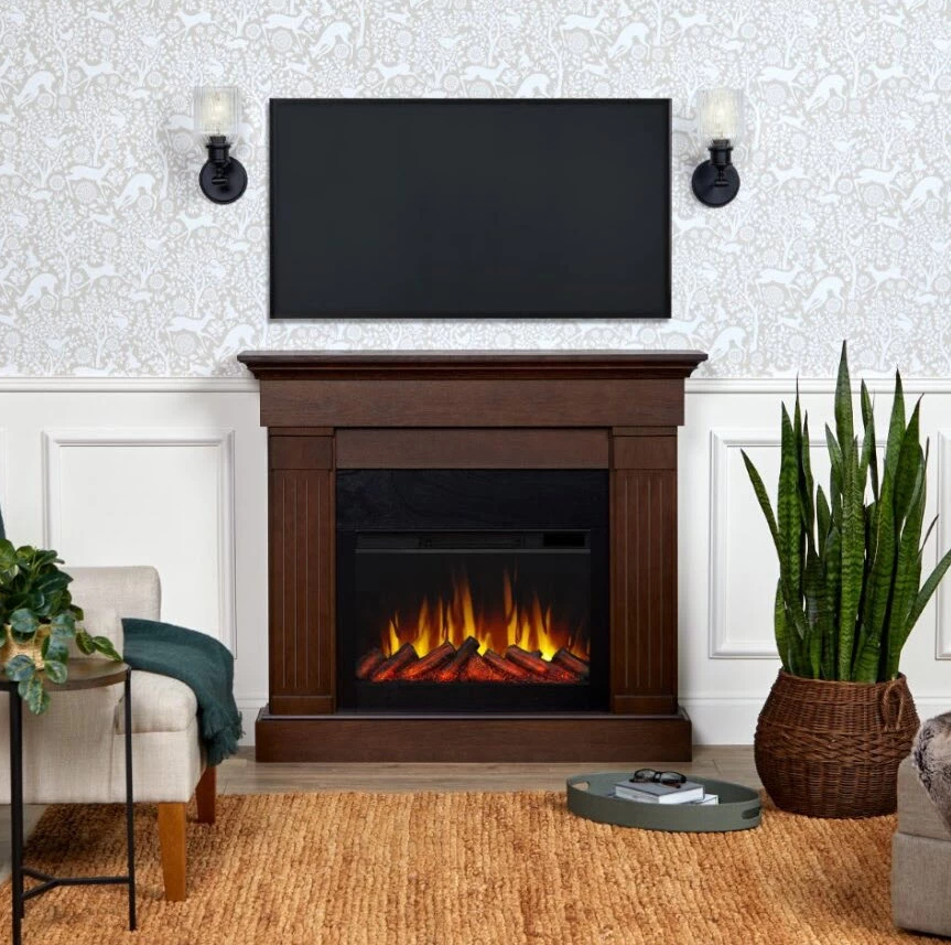 47" Crawford Chestnut Oak Slim Infrared Electric Fireplace - Image 2