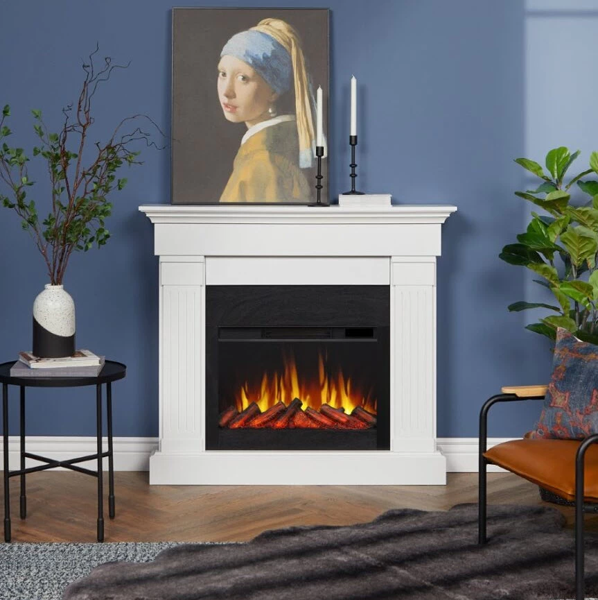 47" Crawford White Slim Infrared Electric Fireplace - Image 3