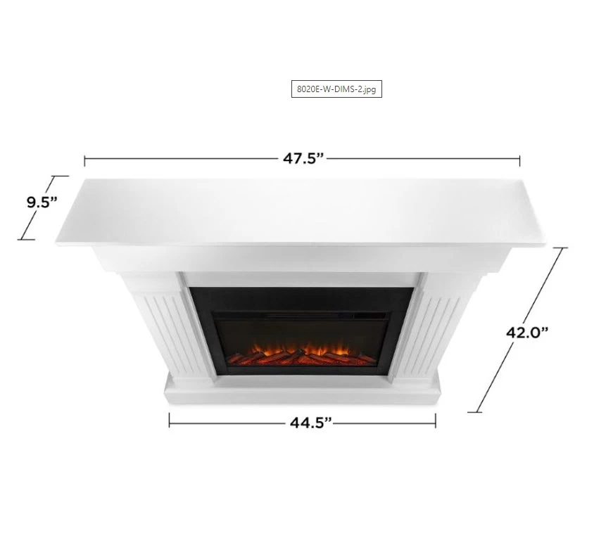 47" Crawford White Slim Infrared Electric Fireplace - Image 4