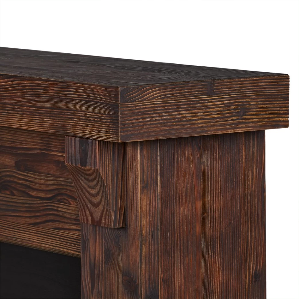64" Gunnison Chestnut Barnwood Electric Fireplace - Image 10