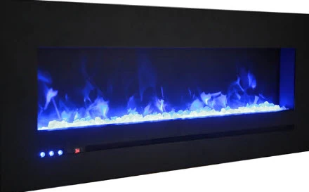 88" Sierra Flush Wall Mount Electric Fireplace W/ Steel Surrounding With Clear Media - Image 9