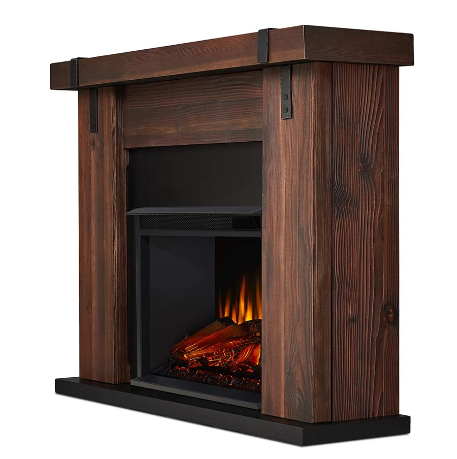 48" Aspen Chestnut Barnwood Electric Fireplace - Image 3