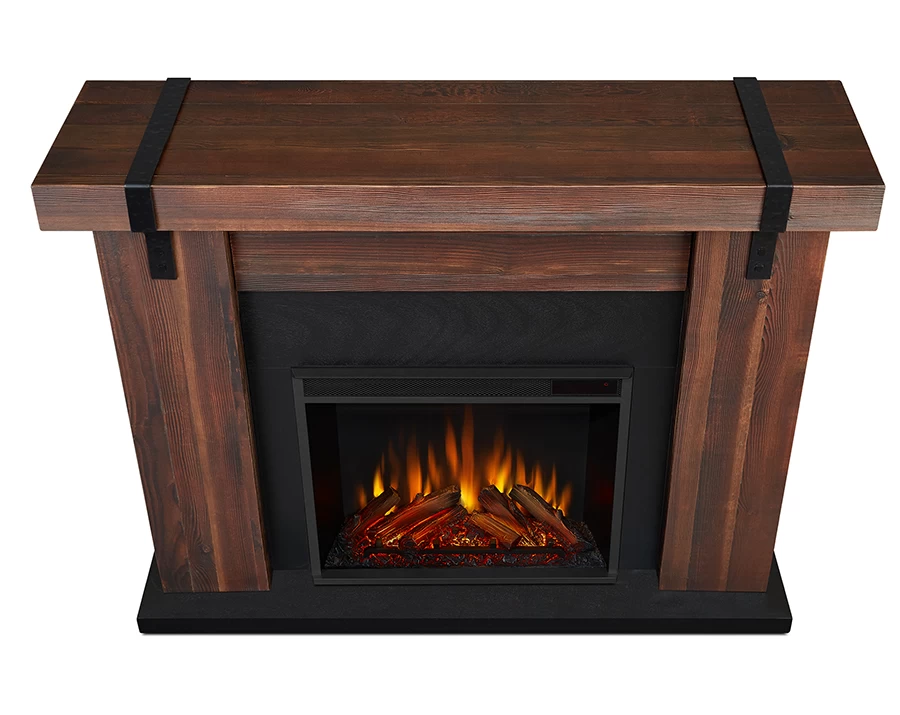 48" Aspen Chestnut Barnwood Electric Fireplace - Image 4