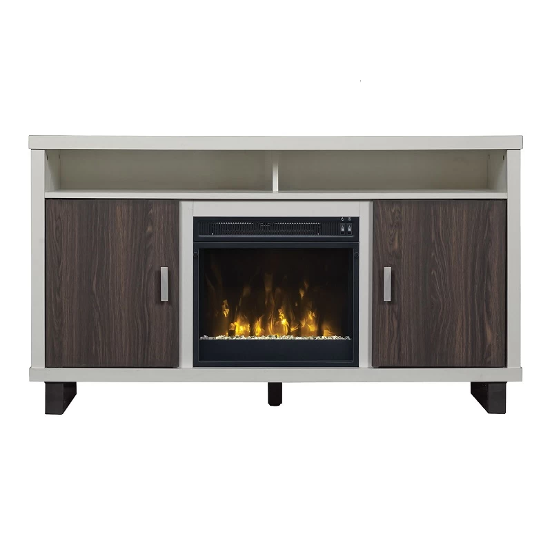 54" Maya White TV Entertainment Media Stand W/ Electric Fireplace - Image 2