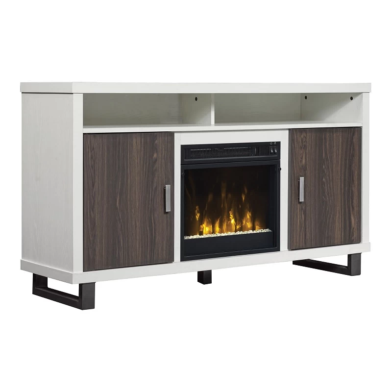 54" Maya White TV Entertainment Media Stand W/ Electric Fireplace - Image 3