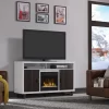 54" Maya White TV Entertainment Media Stand W/ Electric Fireplace