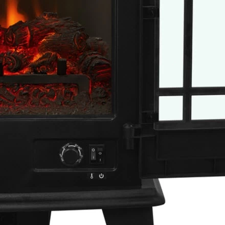 25" Foster Real Flame Black Electric Fireplace Stove - Image 8