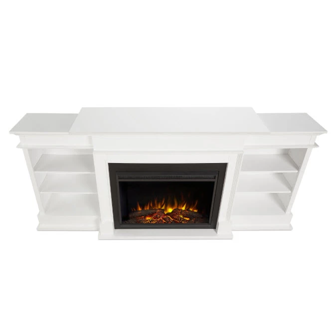 92" Ashton White Electric Fireplace - Image 3