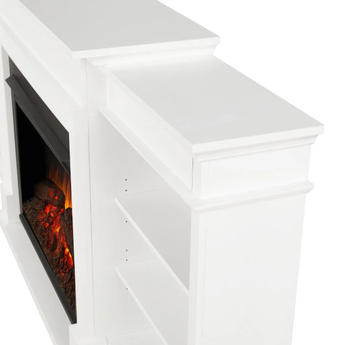 92" Ashton White Electric Fireplace - Image 5