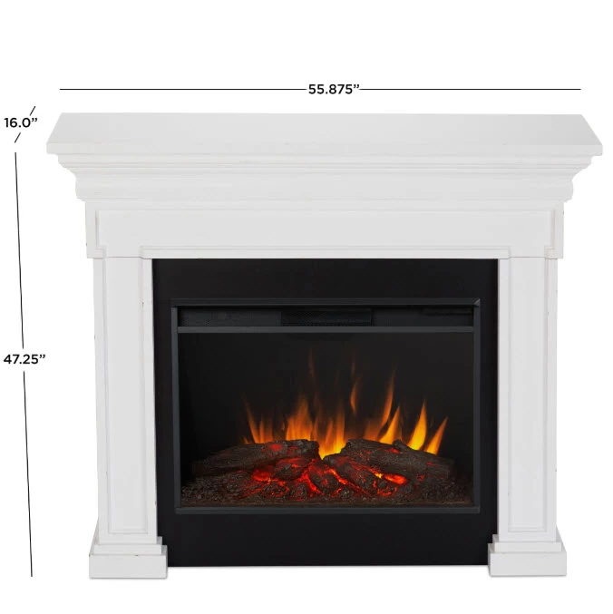 55" Emerson Real Flame White Electric Fireplace - Image 6
