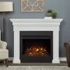 55" Emerson Real Flame White Electric Fireplace