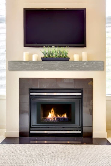 48" / 60" / 72" Zachary Mantel Shelf - Graywash Finish - Image 10