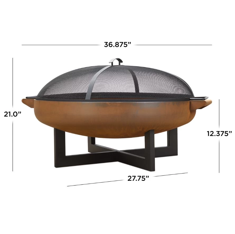 34" LaPorte Wood-Burning Fire Pit In Rust - Image 8