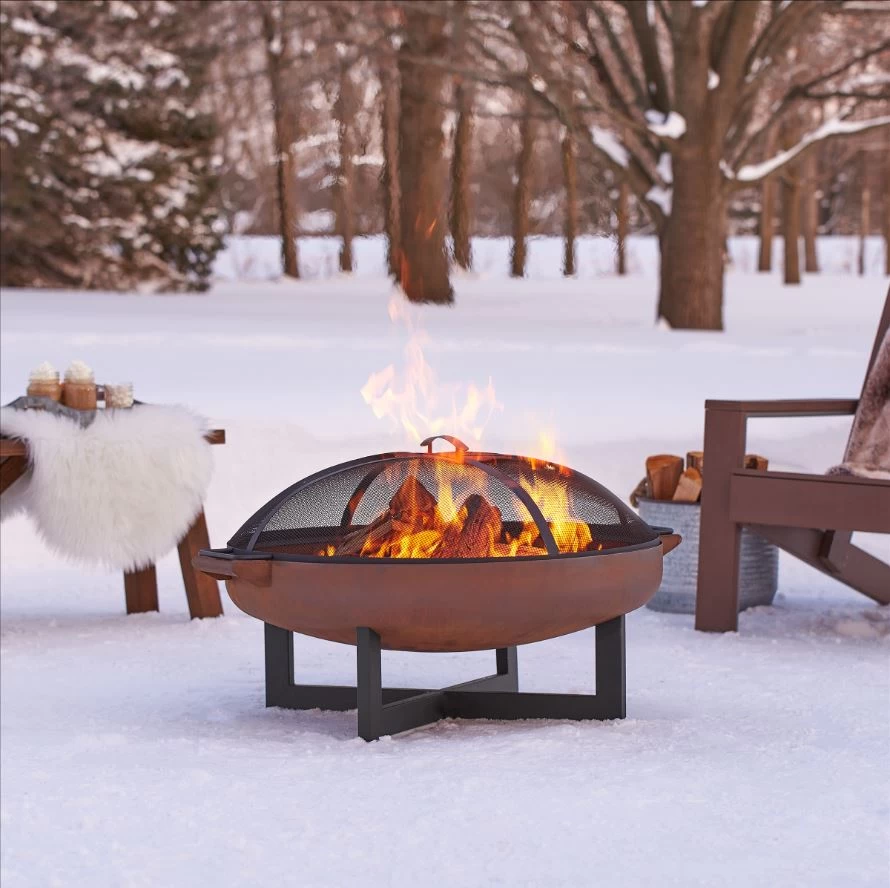 34" LaPorte Wood-Burning Fire Pit In Rust