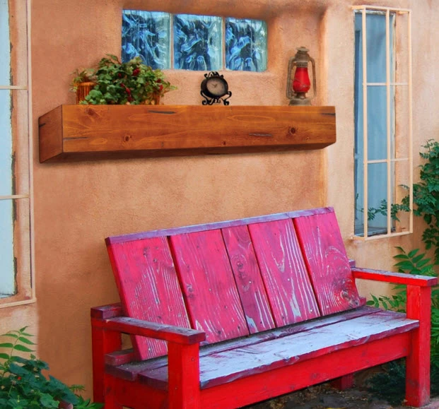 60"/ 72" The Lexington Mantel Shelf - Rustic Distressed Finish - Image 3