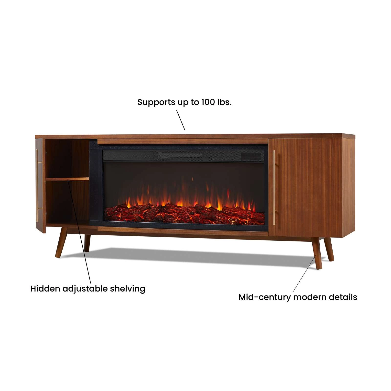 72" Morris Landscape Electric Fireplace TV Stand - Image 6