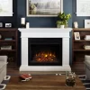55.5" Centennial Real Flame White Electric Fireplace